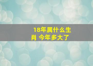 18年属什么生肖 今年多大了